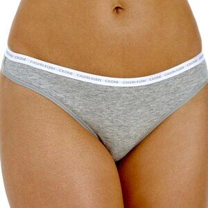 Calvin Klein CK One Women's Cotton Thong Panty Underwear, Gray Heather, Small